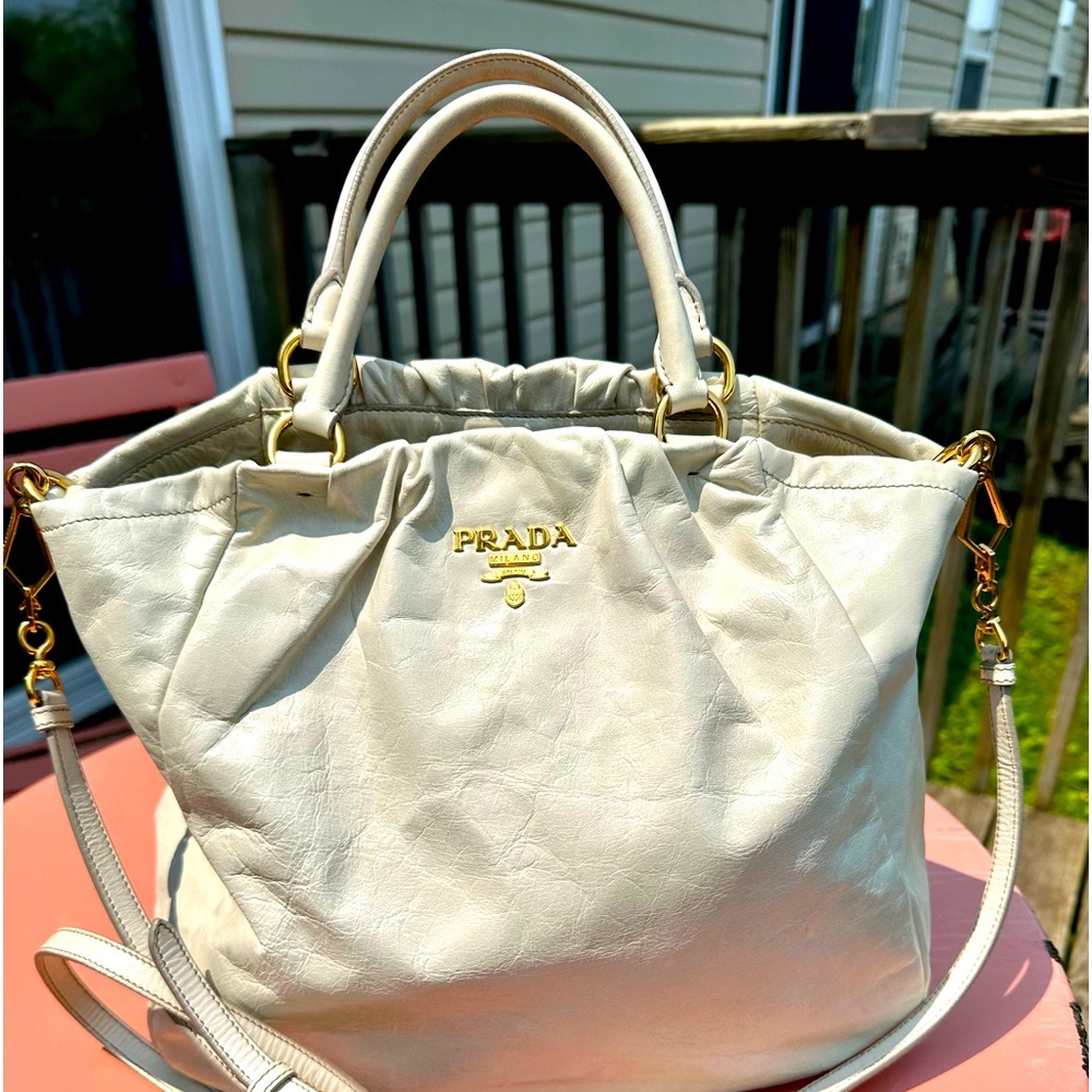 Large authentic PRADA hobo purse handbag Prada leather purse Prada handbag